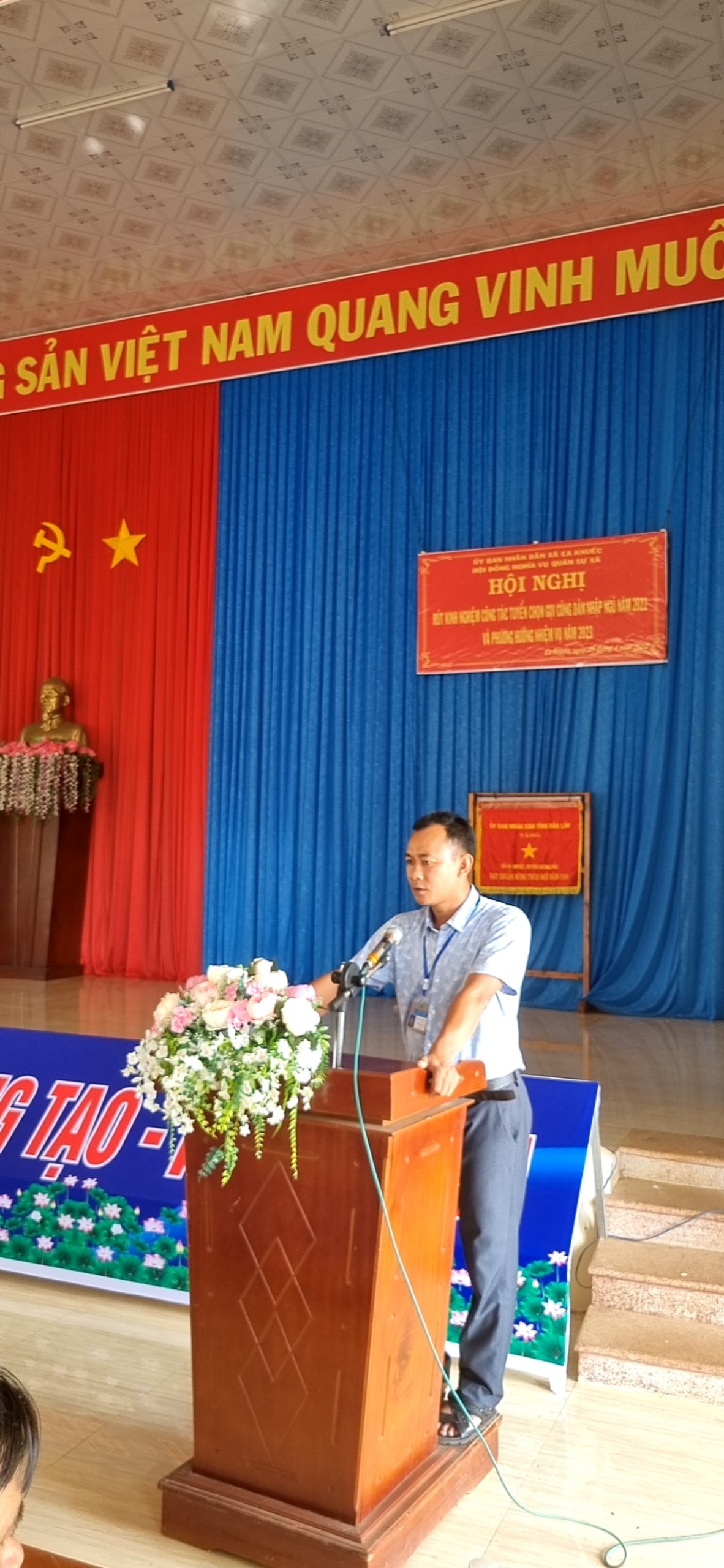 UBND Xã Ea Knuếc Tổ Chức Tổng Kết Công Tác Tuyển Chọn, Gọi Công Dân Nhập Ngũ Năm 2022 và Triển khai phương Hướng Nhiệm Vụ Năm 2023